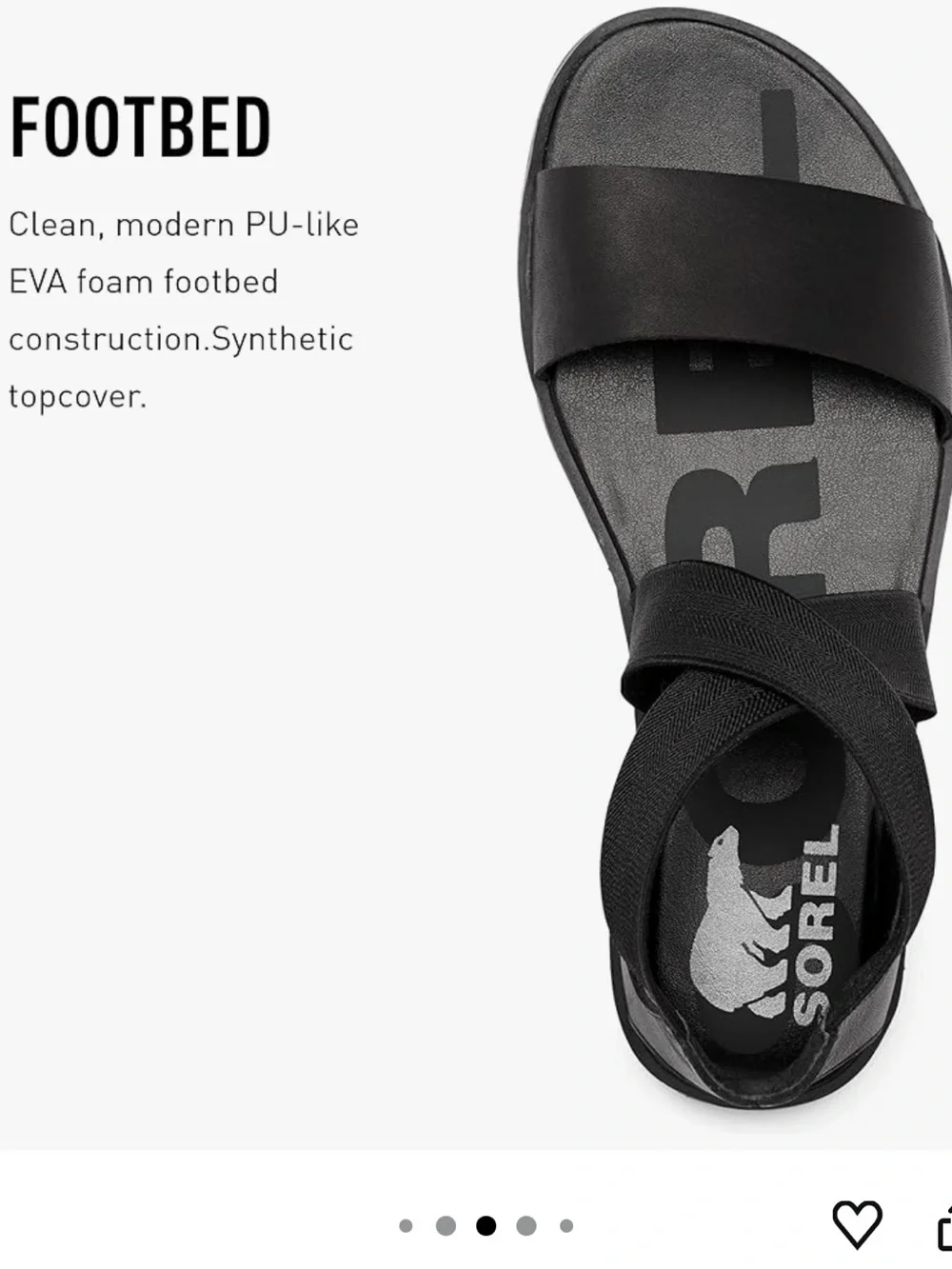 Sorel Women's Ella II Sandal in Black, size 9, NWOT (never worn)